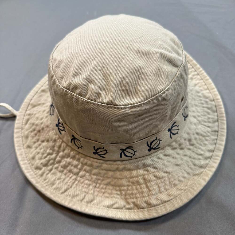 DPC Dorfman Pacific Khaki Turtle Print Boonie Bucket Safari Sun Hat Large